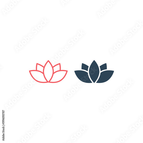 Lotus icons set, harmony symbol vector trendy design template illustration.