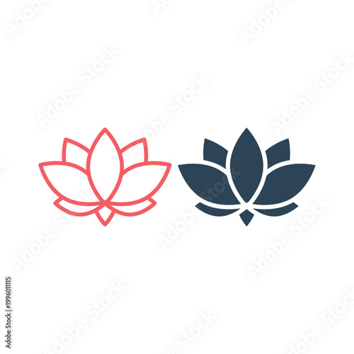 Lotus icons set, harmony symbol vector trendy design template illustration.