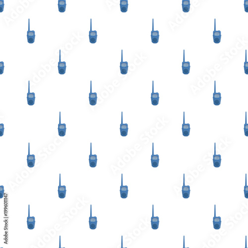 Repeating blue walkie talkie symbols forming a seamless communication pattern
