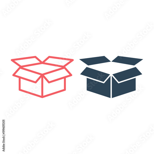 Cardboard icons set trendy design template, Box Packaging symbol illustration.