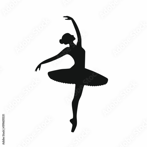 Silhouette of a Ballerina in a Graceful Pose