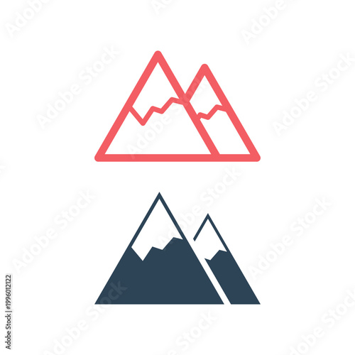 Mountain icons set vector design illustration.