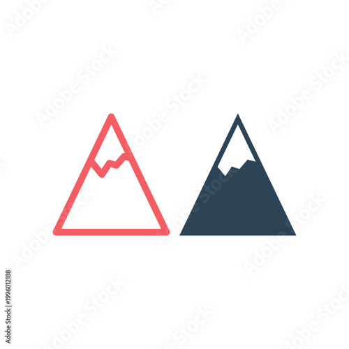 Mountain icons set vector design illustration.