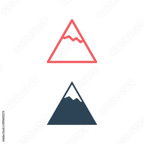 Mountain icons set vector design illustration.