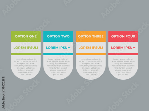 vector illustration infographic design template with 4 steps. Template for process, presentations, layout, banner, brochure.