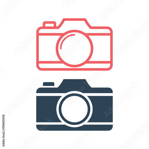 Camera photography icons set logo template vector design.