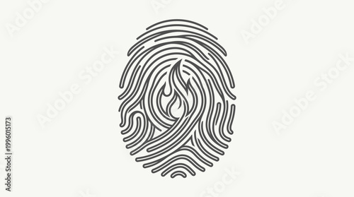 Fingerprint flame icon concept identity security privacy