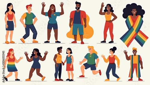 A vibrant illustration of a woman cheerfully waving, perfect for representing positive messages, welcoming content, or friendly marketing campaigns. T