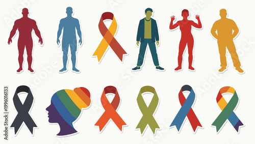 A somber dark blue ribbon symbolizes support and awareness for a cause, often used for advocacy campaigns and educational materials. It conveys solida