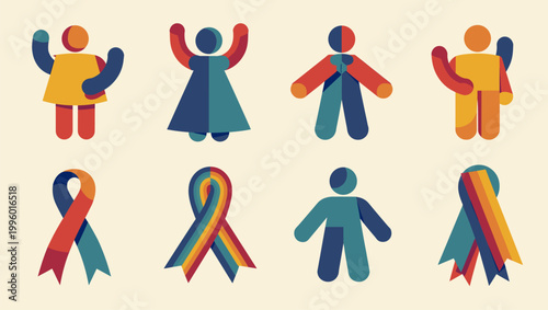 This image features a colorful ribbon, a widely recognized symbol for raising awareness and support. Ideal for campaigns promoting health, social caus