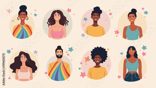 A cheerful illustration of a woman, radiating positivity and warmth. Ideal for branding, wellness content, or representing a friendly and approachable