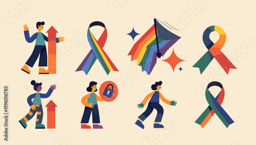 A vibrant illustration depicting a confident woman in motion. Ideal for representing progress, modern lifestyle content, or articles on self-assurance