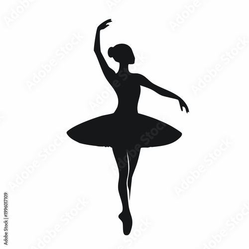 Silhouette of a Ballerina in a Tutu