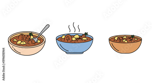 Goat Stew Line art vector set dynamic abstract creative