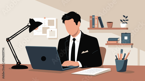 businessman working on laptop