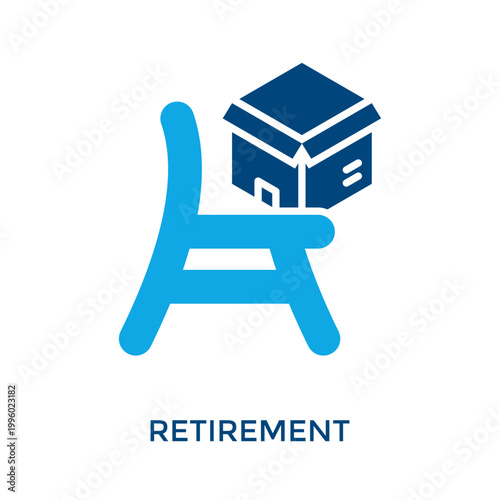 Retirement Icon Dual Tone Style. Vector Illustration For Graphic Design
