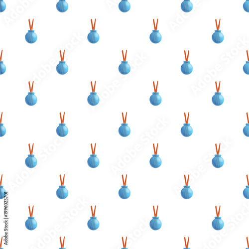 Blue reed diffusers creating a seamless pattern on a white background