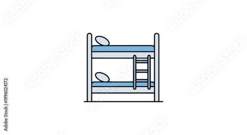 Bunk Bed for Kids Line art creative colorful pattern vector