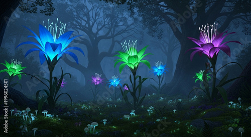 flowers in the night sky