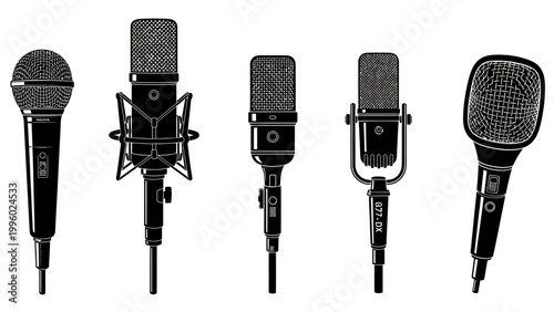Vintage and Modern Microphones Collection - Audio Recording Equipment