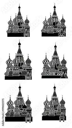 Saint Basil's Cathedral Silhouette Set