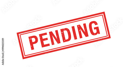 Red pending stamp on white background for approval status indication