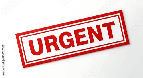 Red urgent stamp on white background for important notifications and warnings