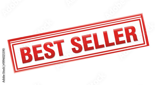 Red best seller stamp on white background for marketing and sales