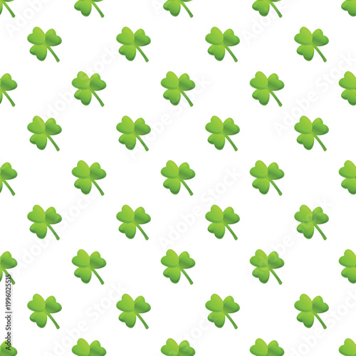 Green shamrocks designing a continuous festive background for irish celebrations and good fortune