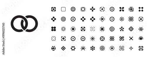 Photos Interlocking rings and abstract geometric shapes for design and branding element