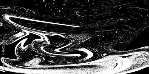 abstract monochrome liquid marble pattern vector illustration with smooth fluid swirls and elegant black and white organic texture design