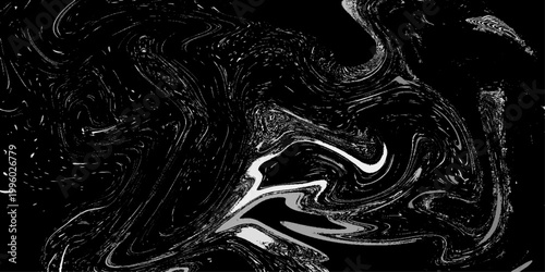 abstract monochrome liquid marble pattern vector illustration with smooth fluid swirls and elegant black and white organic texture design