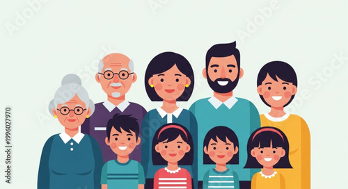 Happy Diverse Family Portrait Generations Together.