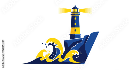 Lighthouse guiding ships through stormy seas, representing hope and direction