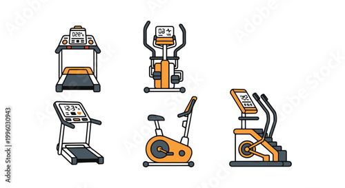 Cardio Console Line art vector clean contemporary abstract style