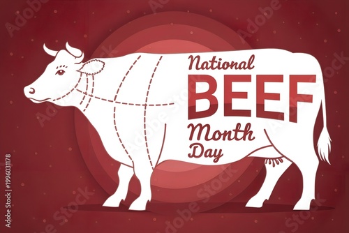 An illustration of a cow to celebrate National Beef Month Day