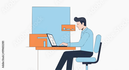 businessman working on laptop
