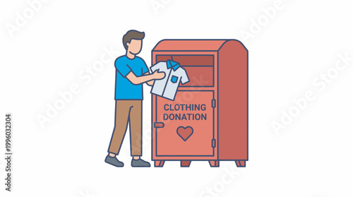 Person putting a letter or envelope into a red mailbox