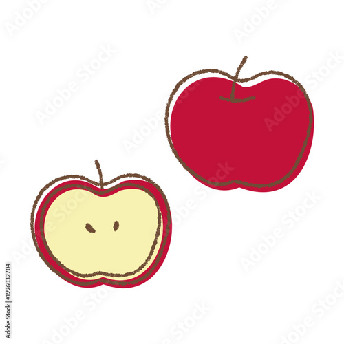 手描きのシンプルなりんご
