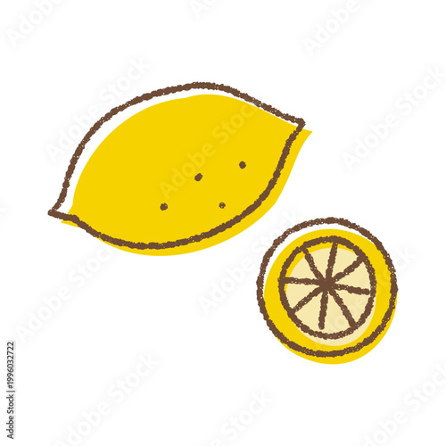 手描きのシンプルなレモン