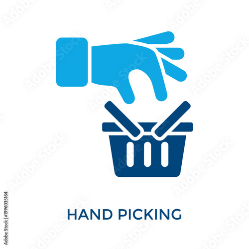 Tableau sur toile Hand Picking Icon Dual Tone Style