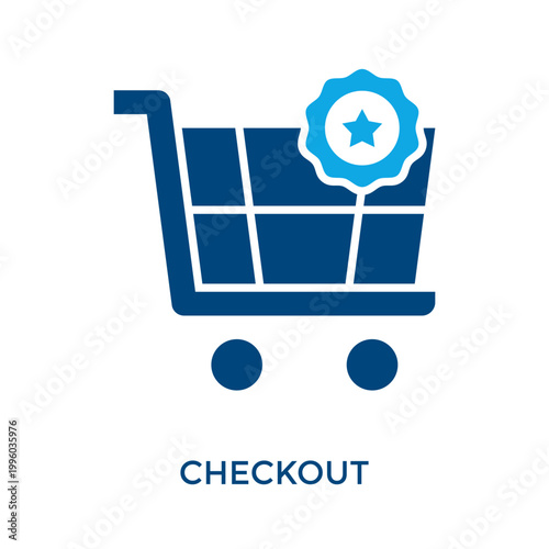 Checkout Icon Dual Tone Style. Vector Illustration For Graphic Design
