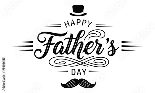 Happy father's day celebrate dad with stylish typography and a classic mustache design