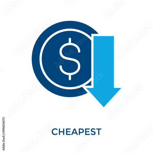 Cheapest Icon Dual Tone Style. Vector Illustration For Graphic Design