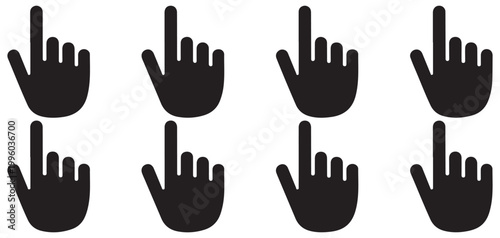 Black finger pointing and clicking mouse cursor icons vector illustration eps 10