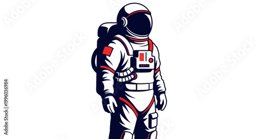 Astronaut Illustration Futuristic Space Exploration and Cosmic Adventure