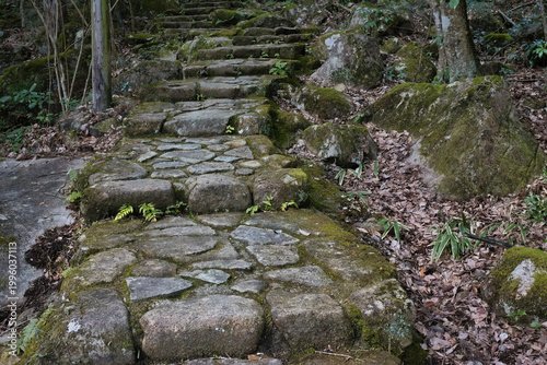山奥へと続く石畳の道