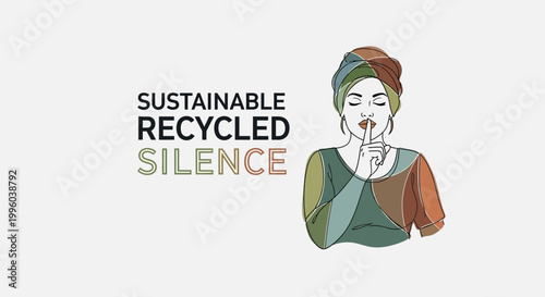 Woman with finger on lips, requesting silence, wearing colorful head wrap.