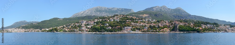 Fototapeta premium Panoramic view of Herceg Novi coast, Montenegro.