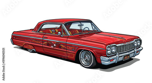low rider car vector image on plain white background